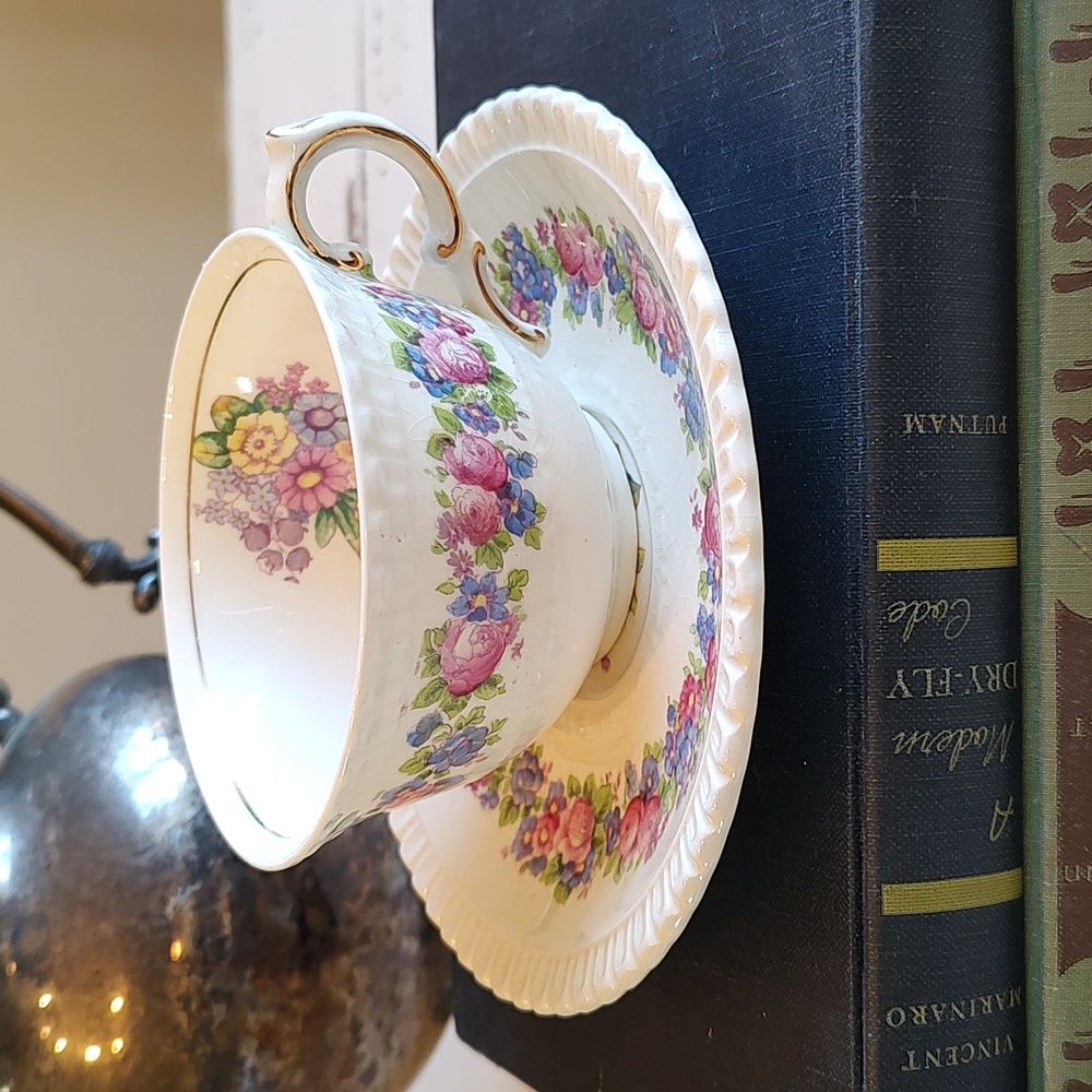 Vintage crescent ivory from England teacup or coffee cup, rare